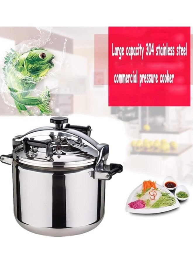 HTH Modern 40L Pressure Cooker, Premium 304 Stainless Steel, Thick Explosion-Proof Design, Large Capacity High-Pressure Cooking Pot, Ideal for Induction and Gas Stoves, Safe, Durable, and Efficient Kitchen Essential for Fast Cooking and Meal Prep.