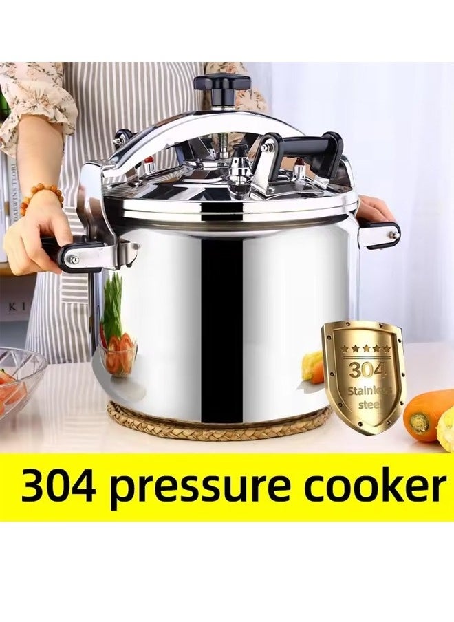 HTH Modern 30L Pressure Cooker, Premium 304 Stainless Steel, Thick Explosion-Proof Design, Large Capacity High-Pressure Cooking Pot, Ideal for Induction and Gas Stoves, Safe, Durable, and Efficient Kitchen Essential for Fast Cooking and Meal Prep.