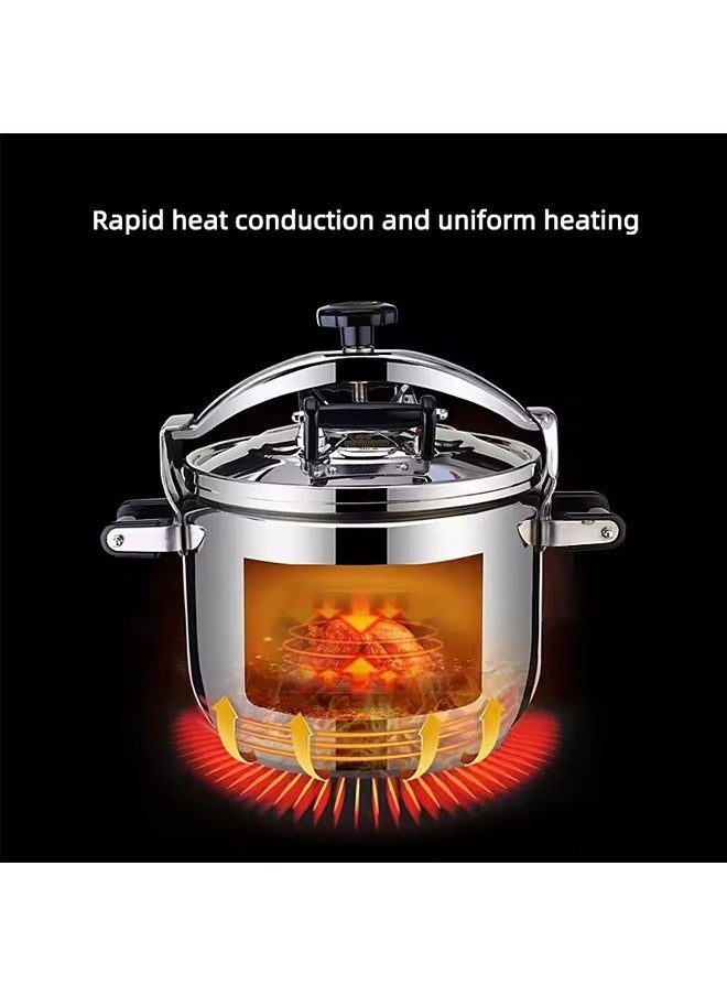 HTH Modern 30L Pressure Cooker, Premium 304 Stainless Steel, Thick Explosion-Proof Design, Large Capacity High-Pressure Cooking Pot, Ideal for Induction and Gas Stoves, Safe, Durable, and Efficient Kitchen Essential for Fast Cooking and Meal Prep.