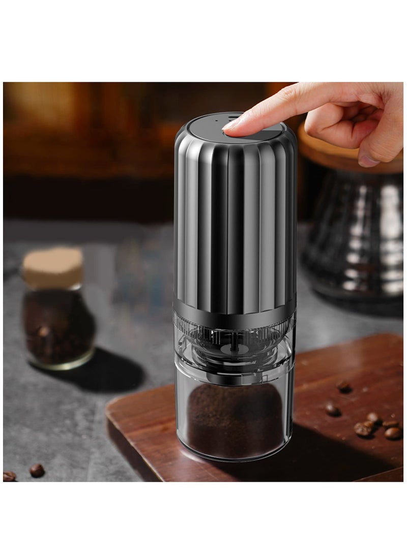 Electric Coffee Grinder, Adjustable Coffee Bean Grinder with Stainless Steel Core, Rechargeable, One-Button Operation, Cordless, Portable Espresso Grinder for Kitchen, Home and Camping Use