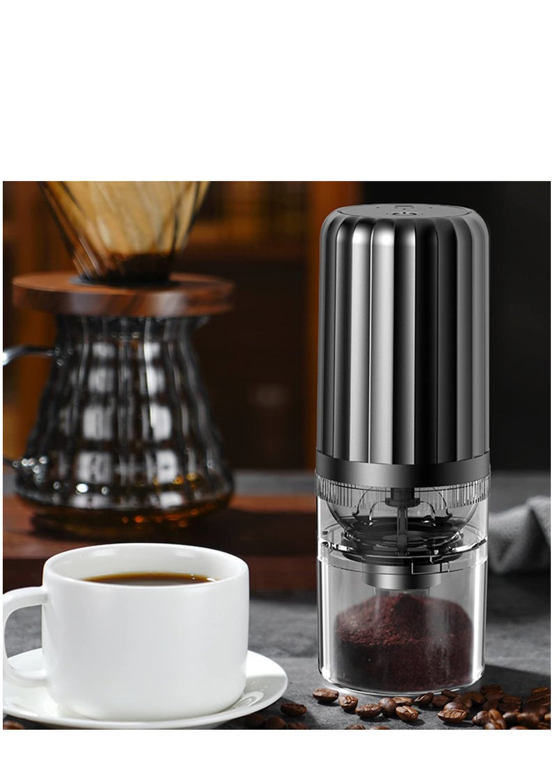 Electric Coffee Grinder, Adjustable Coffee Bean Grinder with Stainless Steel Core, Rechargeable, One-Button Operation, Cordless, Portable Espresso Grinder for Kitchen, Home and Camping Use