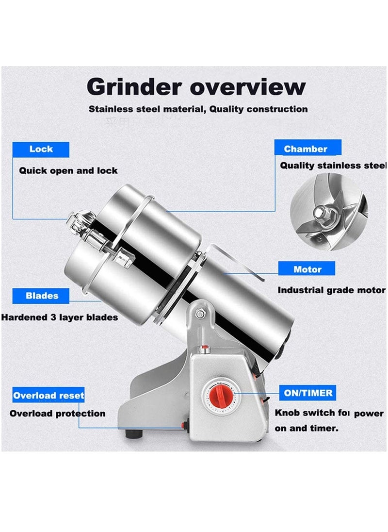 1400W 800g Grain Coffee Grinder, Superfine Mill 30s Speedy Grinding for Spice/Nut/Cereal/Coffee Bean Grains 34000RPM