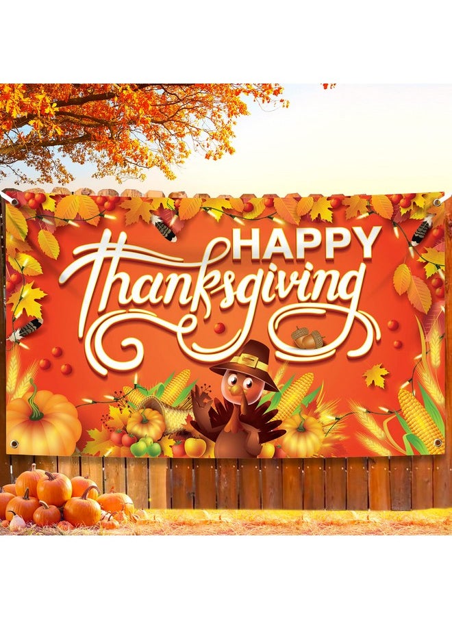 , Happy Thanksgiving Banner - Xtralarge, 72X44 Inch | Happy Thanksgiving Backdrop For Thanksgiving Decorations | Thanksgiving Party Decorations, Fall Decorations | Thanksgiving Wall Banner