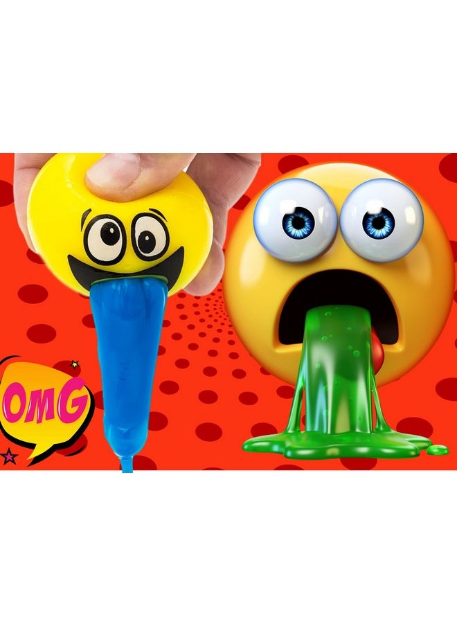 Barf-Squishy Stress Ooze Ball (4 Stress Ball Assorted) . Squishy Toys With Slime For Kids And Adults. Silly & Funny Squeeze Puking Vomit Toys. Party Favors Stress Relieve Toys.5299-4A