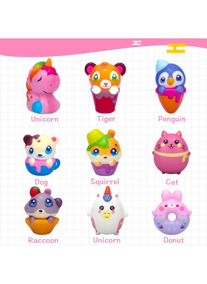 30 Pack Kawaii Squishies Squishy Toys, Animals Squishies Cute Unicorn Donuts Slow Rising Creamy Scent Stress Relief Squishies Pack Party Favors Decorative With Key Chain