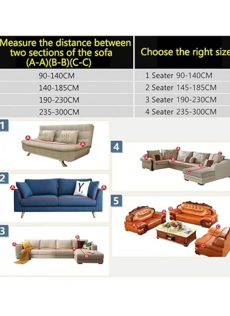 Sofa Slipcover Non Slip Couch Cover Solid Color Combination Sofa Cover for Living Room Bedroom(3 Seater)