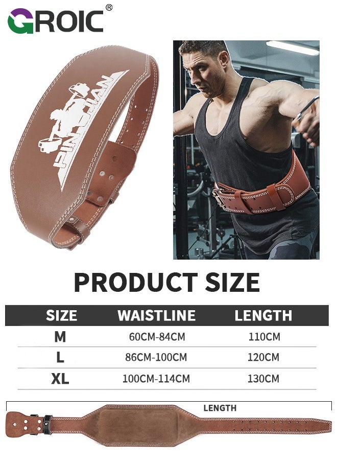 15cm Wide Weight Lifting Belt for Men & Women, Leather Lifting Belts Gym Weight Belt Lumbar Back Support for Weightlifting, Powerlifting, Strength Training, Squats and Deadlift Workout (XL)