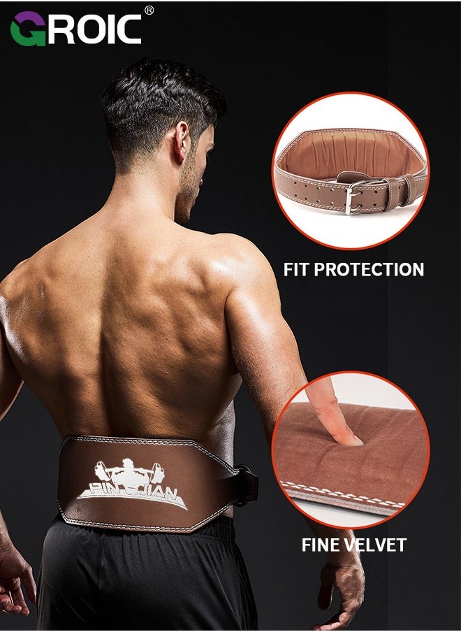 15cm Wide Weight Lifting Belt for Men & Women, Leather Lifting Belts Gym Weight Belt Lumbar Back Support for Weightlifting, Powerlifting, Strength Training, Squats and Deadlift Workout (XL)