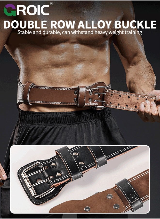 15cm Wide Weight Lifting Belt for Men & Women, Leather Lifting Belts Gym Weight Belt Lumbar Back Support for Weightlifting, Powerlifting, Strength Training, Squats and Deadlift Workout (XL)