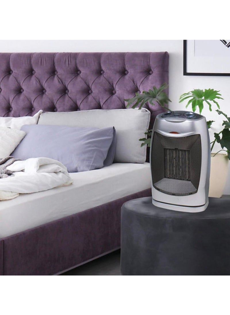 Portable Room Heater with 3 Wind Modes Fan/Warm/Hot, Dual Power Settings, Adjustable Temperature, 90° Oscillation, Overheat Protection - Ideal for Home & Office