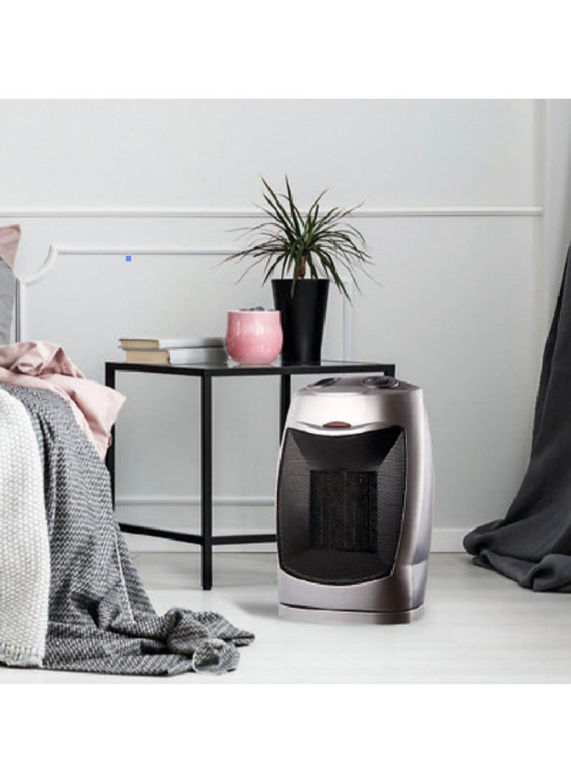 Portable Room Heater with 3 Wind Modes Fan/Warm/Hot, Dual Power Settings, Adjustable Temperature, 90° Oscillation, Overheat Protection - Ideal for Home & Office
