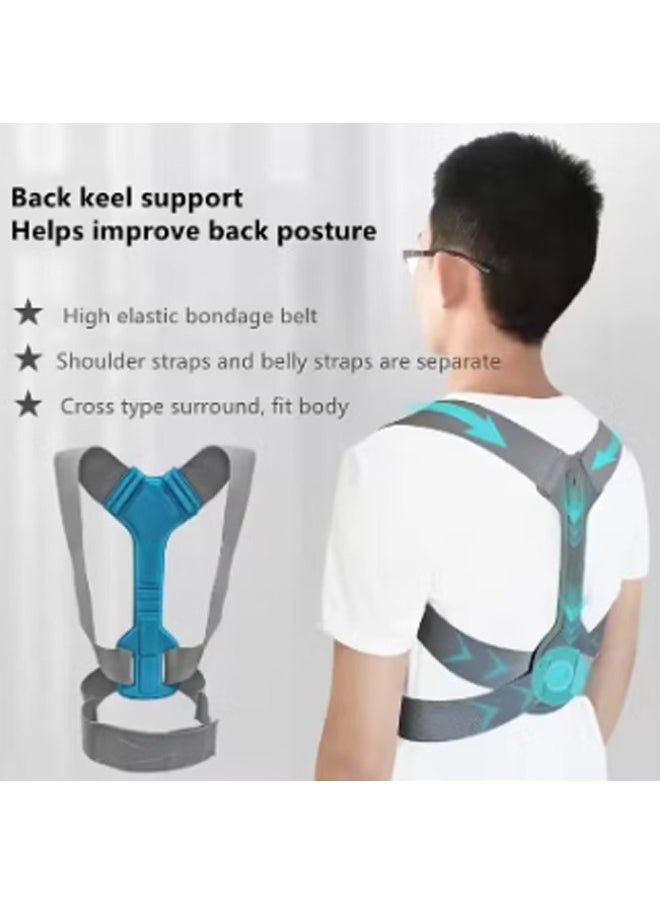 Back Support Belt Posture Corrector Adjustable Upper Back Brace Supports and Straightens the Spine to Relieve Shoulder Neck and Back Pain