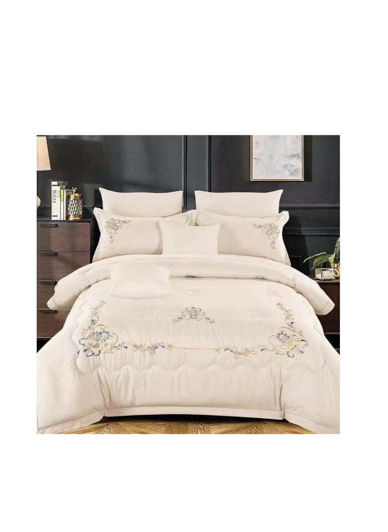 Sleek and Stylish 6-Piece Duvet Set Embroidered King Size covers Enhance  Your Bedroom Décor