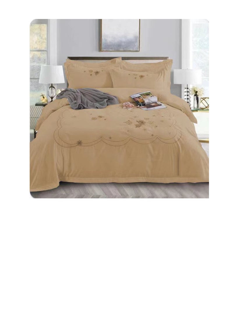 Sleek and Stylish 6-Piece Duvet Set Embroidered King Size covers Enhance  Your Bedroom Décor