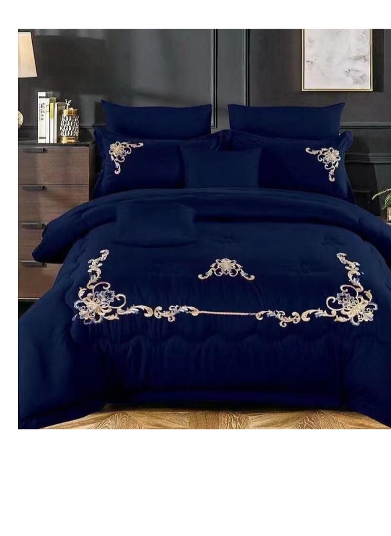 Sleek and Stylish 6-Piece Duvet Set Embroidered King Size covers Enhance  Your Bedroom Décor