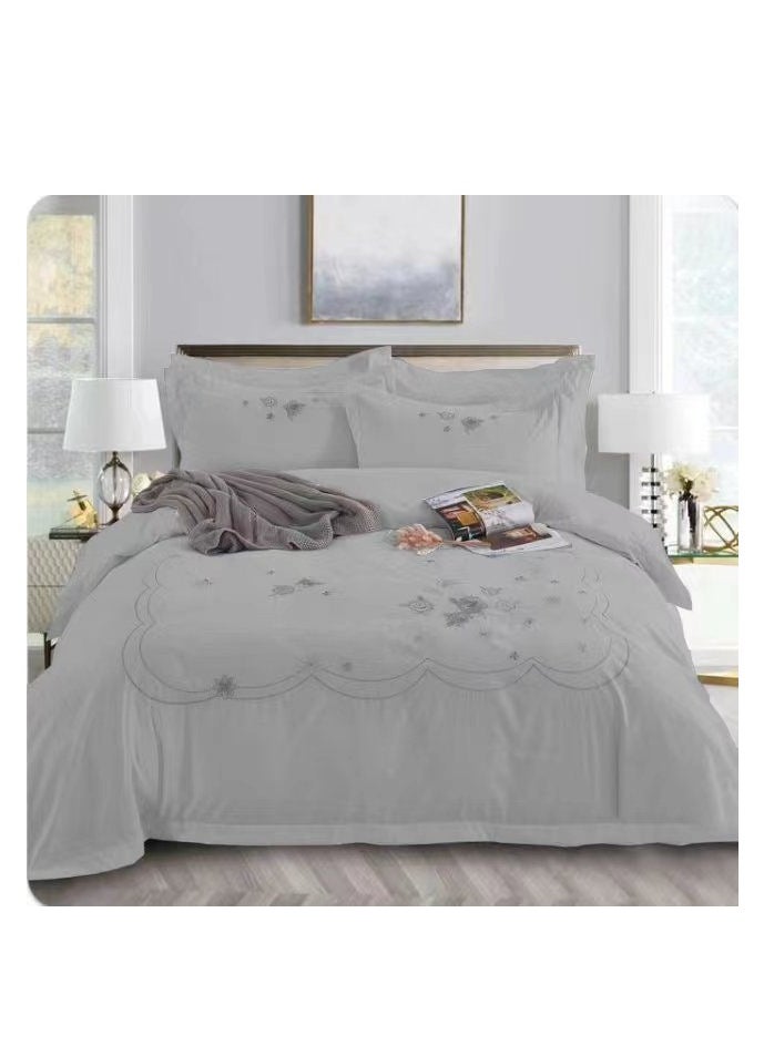 Sleek and Stylish 6-Piece Duvet Set Embroidered King Size covers Enhance  Your Bedroom Décor