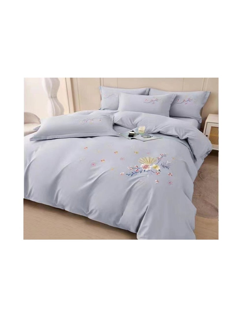 Sleek and Stylish 6-Piece Duvet Set Embroidered King Size covers Enhance  Your Bedroom Décor