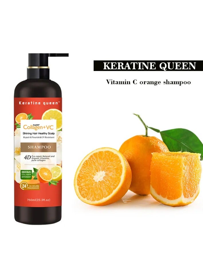 keratin queen Hair Shampoo and Conditioner Set Pure Vitamin c orange hair shampoo