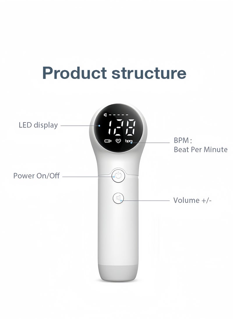 Fetal Heart Rate Detector, Portable Fetal Heart Rate Detector, Home Doppler Meter With LCD Display, For Monitoring Baby's Heartbeat At Home