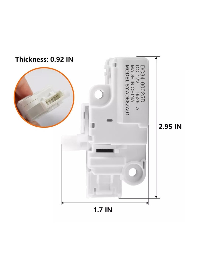 DC34-00025D DC12V Washing Machine Door Lock Switch Assembly for Samsung Washer WW90K74150OX/SC/OW WF45K6200AW/A2 WF45K6500AW/A2 WF50K7500AV/A2 WW85K5410WW/SA Door Lock Replacement Parts PS11758871