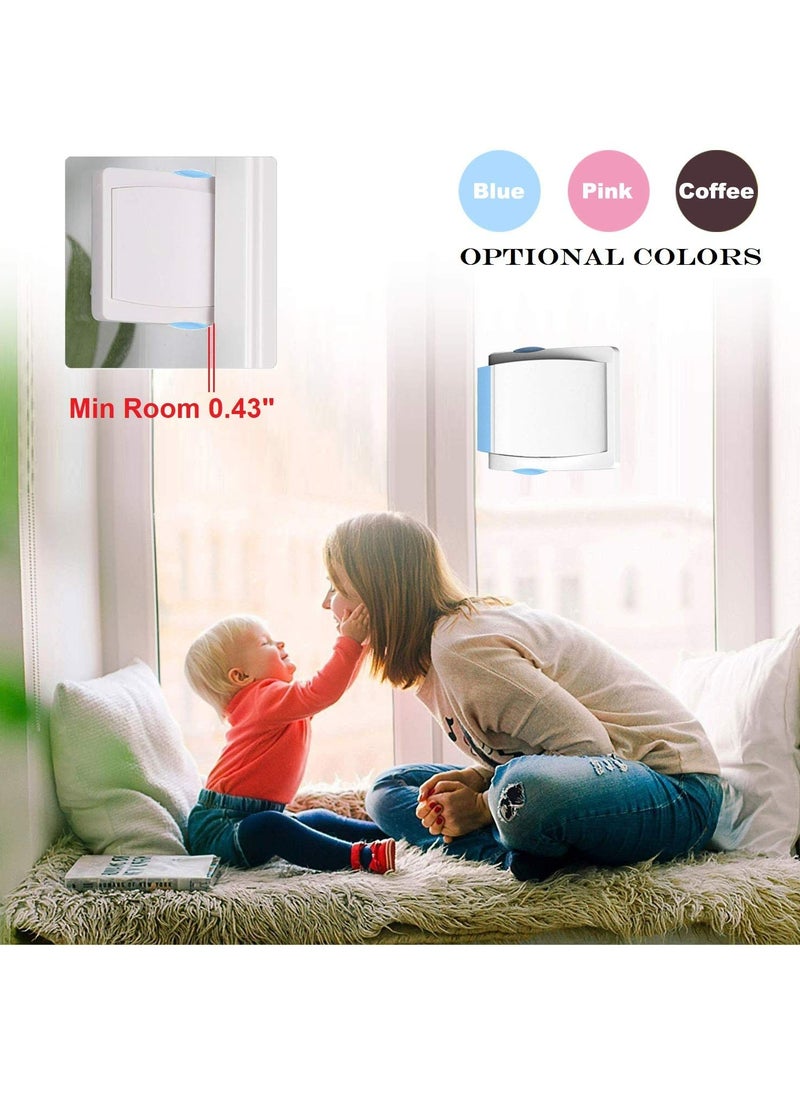 Sliding Glass Door Child Lock - OKEFAN 4 Pack Baby Safety Slide Window Locks(Pink)