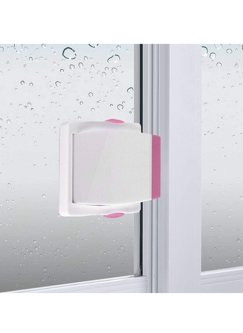 Sliding Glass Door Child Lock - OKEFAN 4 Pack Baby Safety Slide Window Locks(Pink)