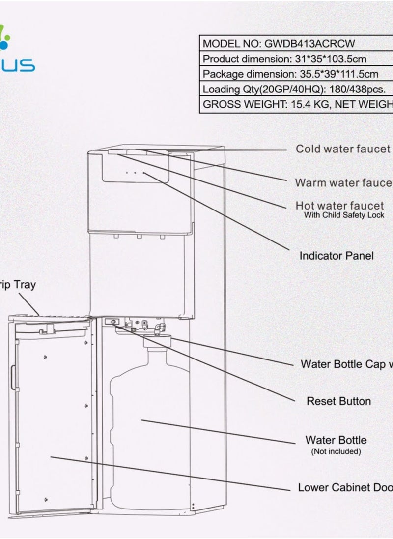 Gratus ice maker with Water Dispenser