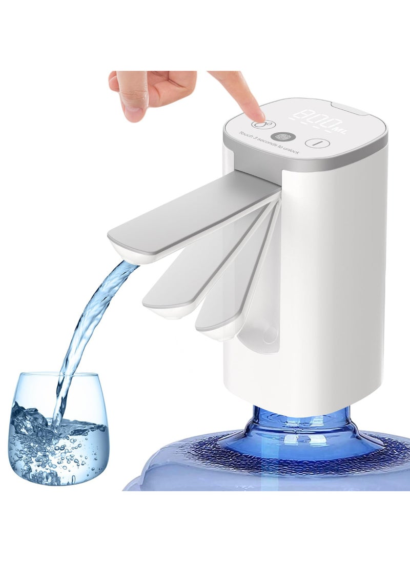 Bottle Pump,Folding Bucket Pump Electric Water Dispenser,Smart LED Display,Long-lasting 1200mAh Battery,Food-grade Material