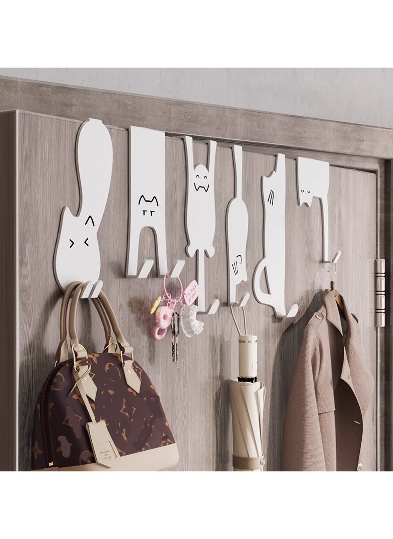 Door hook rack, punch-free kitchen cabinet door wall-mounted hanger for storing clothes, hats, keys, and artifacts for hanging towels, clothes, coats, and bathrobes. Door hooks for bathroom and bedroom door hooks