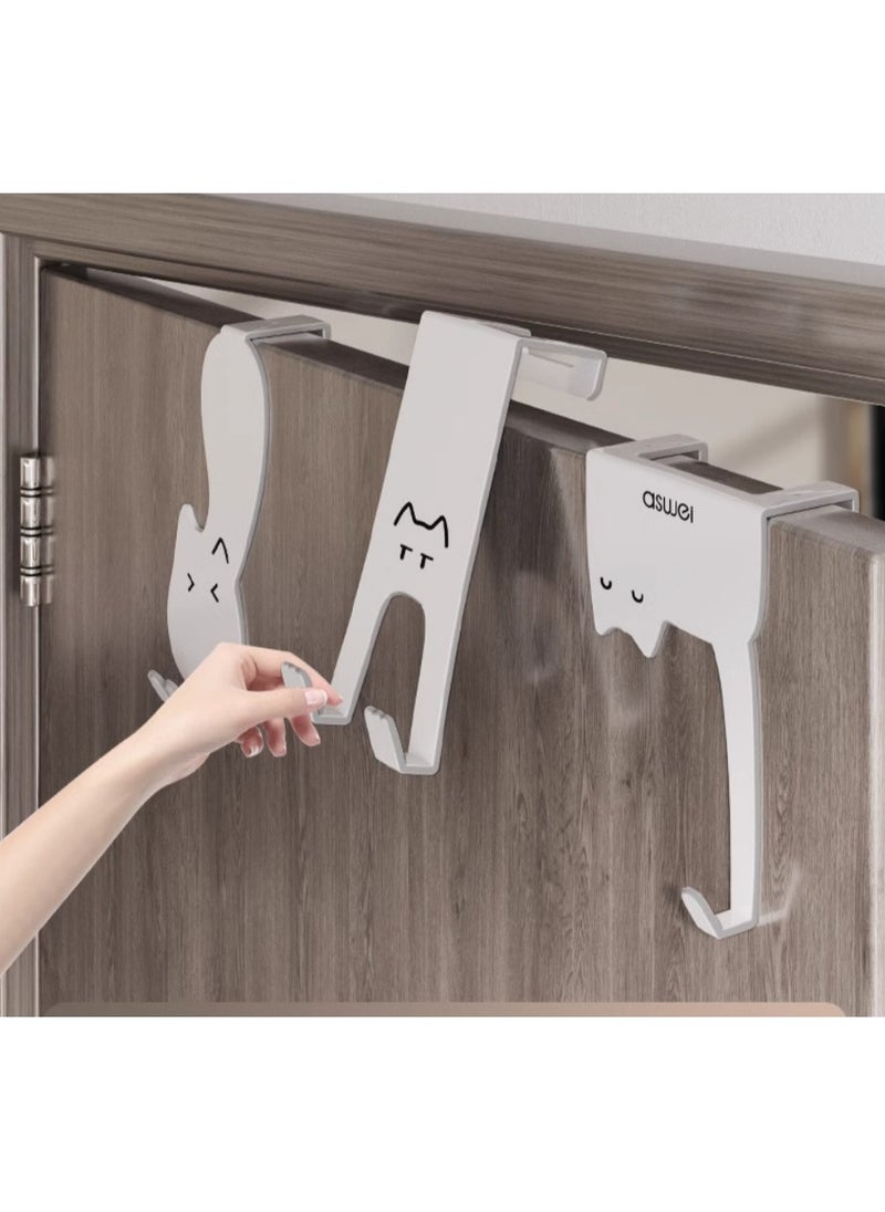 Door hook rack, punch-free kitchen cabinet door wall-mounted hanger for storing clothes, hats, keys, and artifacts for hanging towels, clothes, coats, and bathrobes. Door hooks for bathroom and bedroom door hooks