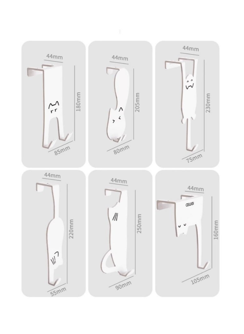 Door hook rack, punch-free kitchen cabinet door wall-mounted hanger for storing clothes, hats, keys, and artifacts for hanging towels, clothes, coats, and bathrobes. Door hooks for bathroom and bedroom door hooks