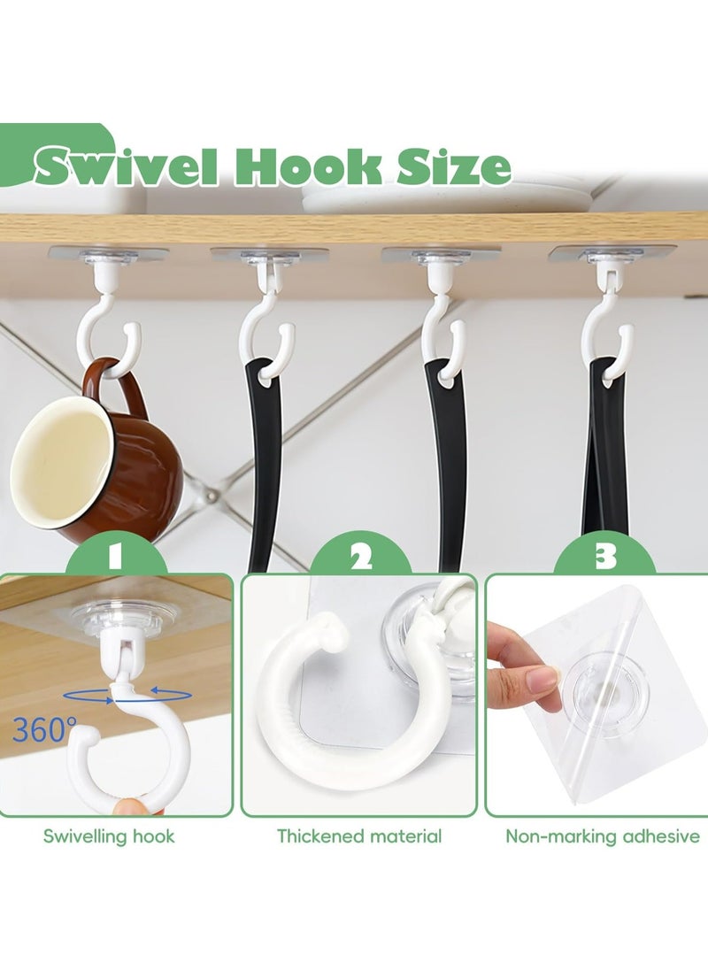 10 Pieces Adhesive Ceiling Hooks, Sticky Hooks，Outdoor Clear Adhesive Hooks (White)