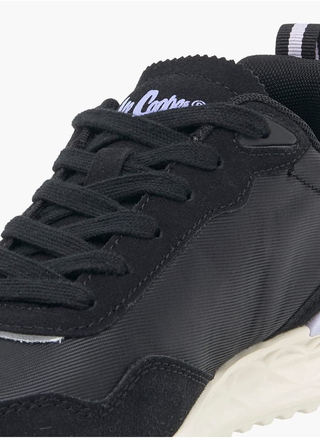 Women's Panelled Sneakers with Lace-Up Closure