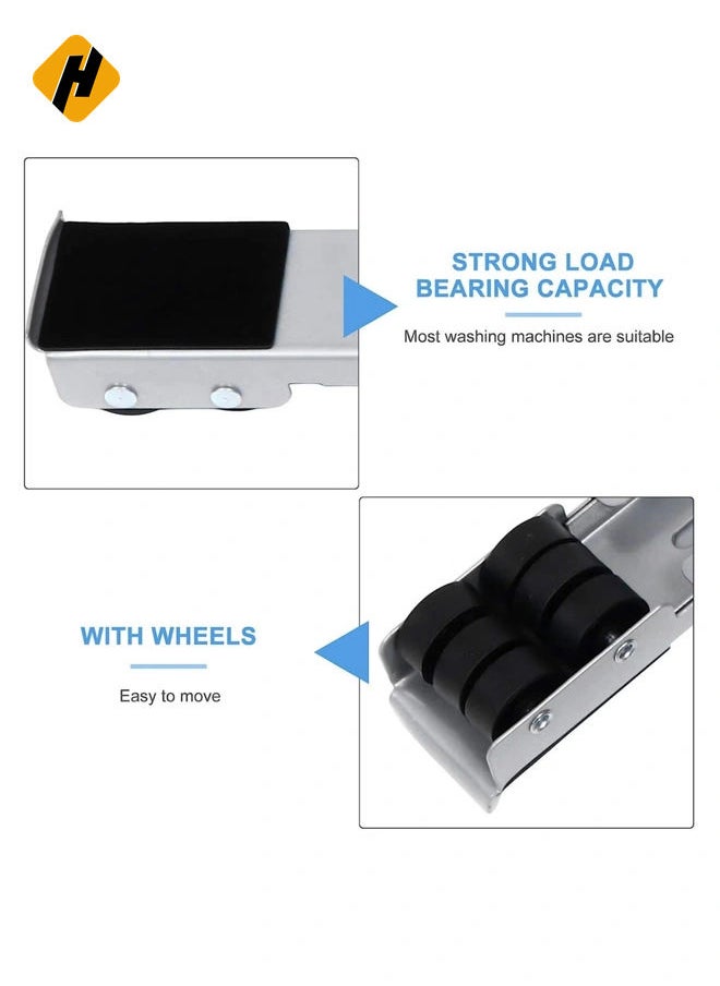 Washing Machine Stand with Wheels Adjustable Roller Base Mobile Roller Refrigerator Base Moving Cart for Dryer Fridge Furniture