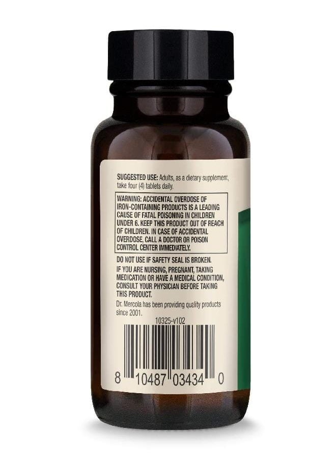 Dr. Mercola Organic Spirulina Dietary Supplement, 2,000 mg per Serving, 30 Servings (120 Tablets), Supports Normal Immune and Inflammatory Responses*, Gluten Free, USDA Organic