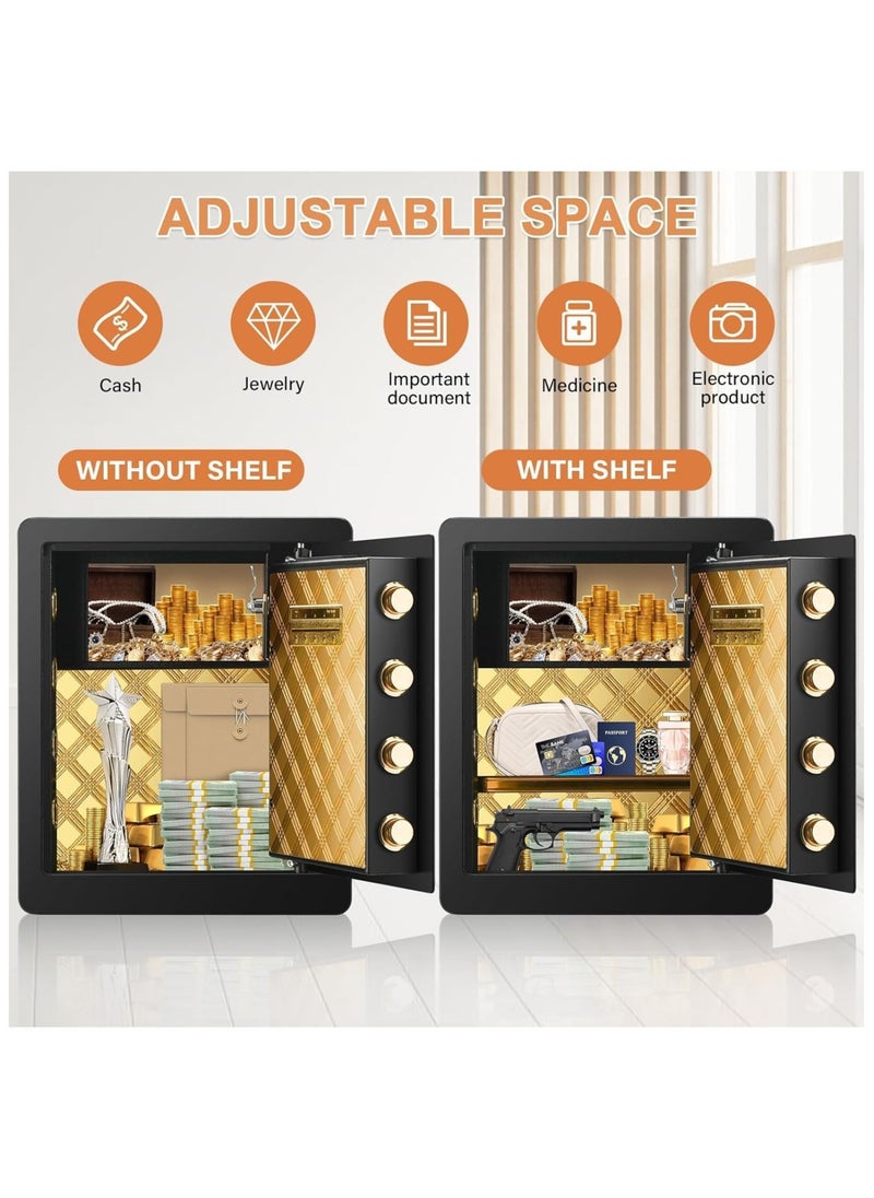 Fireproof Safe Box for Home Anti-Theft Digital Security Box with Programmable Keypad and Inner Fireproof Lock Box Security Cabinet Safe Lock Box for Home Hotel Office (45*38*36cm)