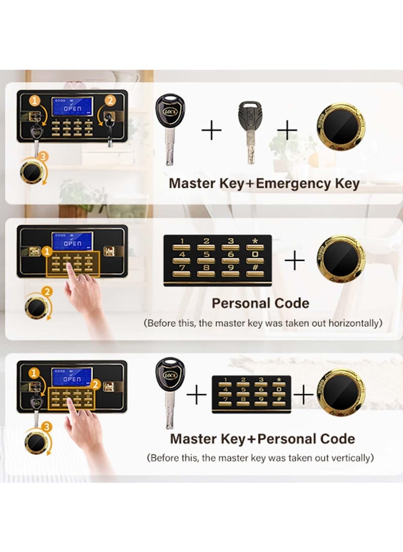 Fireproof Safe Box for Home Anti-Theft Digital Security Box with Programmable Keypad and Inner Fireproof Lock Box Security Cabinet Safe Lock Box for Home Hotel Office (45*38*36cm)