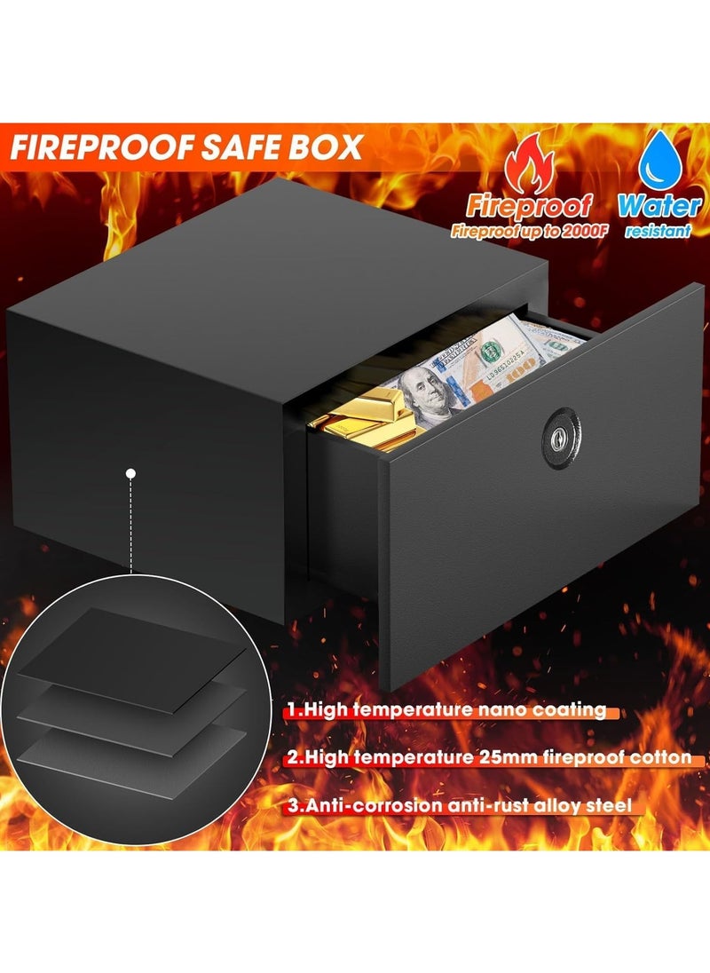 Fireproof Safe Box for Home Anti-Theft Digital Security Box with Programmable Keypad and Inner Fireproof Lock Box Security Cabinet Safe Lock Box for Home Hotel Office (45*38*36cm)