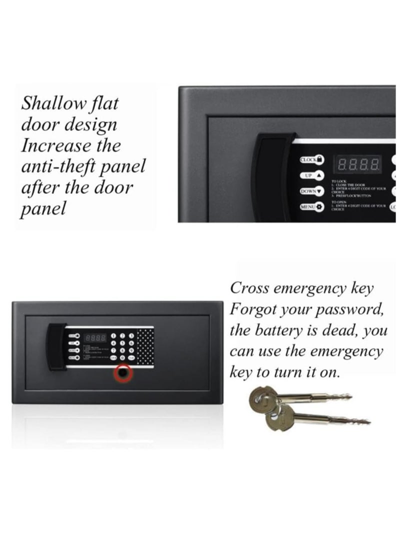 Fireproof Safe Box with Key Lock Anti-Theft Digital Security Box with Programmable Keypad Security Cabinet Money Safe Lock Box for Home Hotel Office (21*43*36cm)