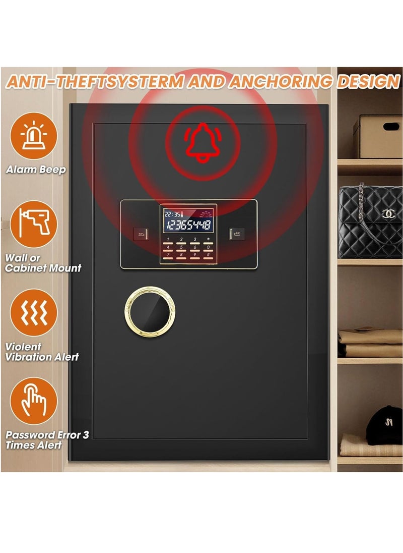 Large Fireproof Safe Box for Home Anti-Theft Digital Security Box with Programmable Keypad and Inner Fireproof Lock Box Security Cabinet Safe Lock Box for Home Hotel Office (50*38*36cm)