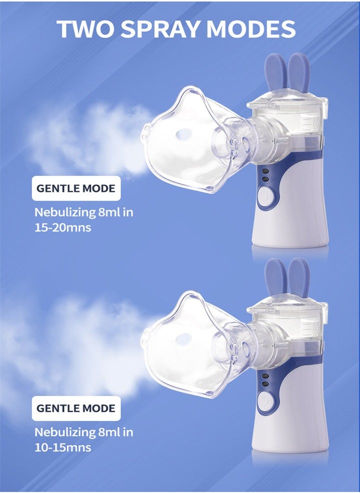 Mesh nebulizer, 2 modes handheld nebulizer, rechargeable nebulizer for respiratory therapy