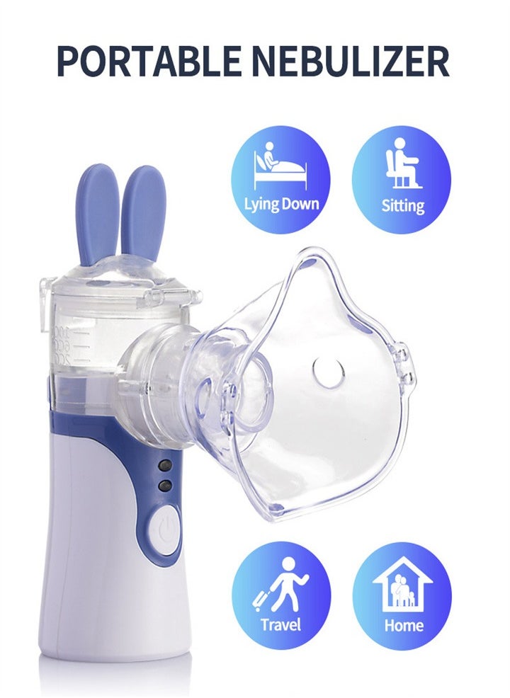 Mesh nebulizer, 2 modes handheld nebulizer, rechargeable nebulizer for respiratory therapy