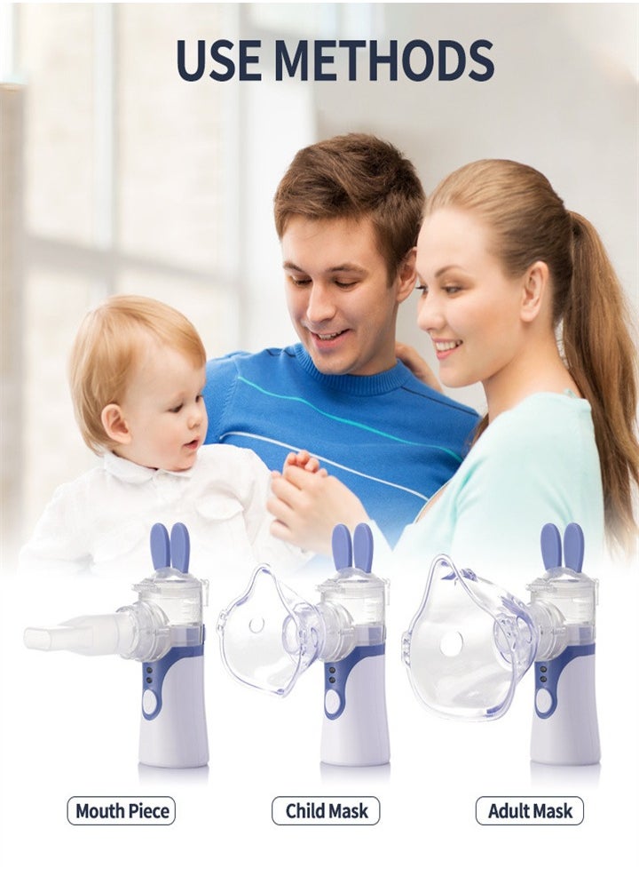 Mesh nebulizer, 2 modes handheld nebulizer, rechargeable nebulizer for respiratory therapy