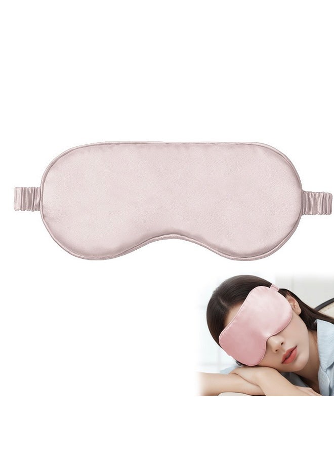 Sleep Mask, Silk Eye Mask for Sleeping Women/Men/Girls, Both Sides 100% Pure Mulberry Silk Blackout Anti-Allergy Blindfold with Elastic Strap for Full Night's Sleep, Travel and Nap (Pink)