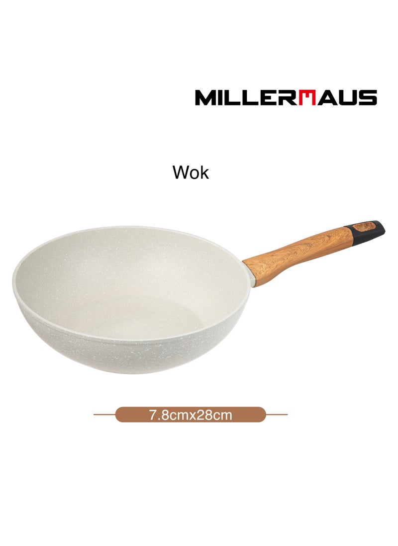 Millerhaus Wok Pan Dia 28cm Wok Pan 28cm Forged Aluminium