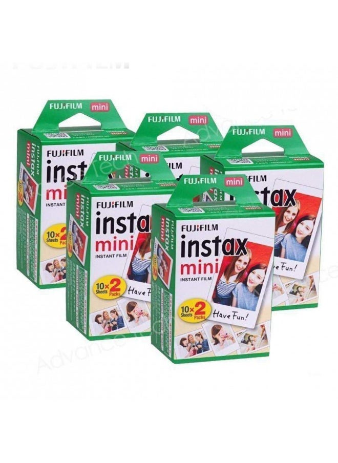 Fujifilm Instax Mini 100 Film for Fuji 7S 8 25 50S 90 300 Instant Camera, Share SP-1 White, Pack of 5