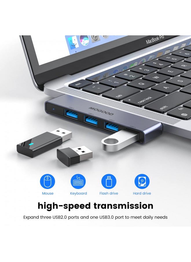 USB C to USB Hub 4 Ports,MOGOOD USB C to USB Hub Multiport Adapter,USB C Splitter with USB 3.0 Port,USB Type C Docking Station for MacBook Pro/Air2020/2019,Surface Pro and More