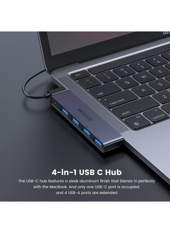 USB C to USB Hub 4 Ports,MOGOOD USB C to USB Hub Multiport Adapter,USB C Splitter with USB 3.0 Port,USB Type C Docking Station for MacBook Pro/Air2020/2019,Surface Pro and More