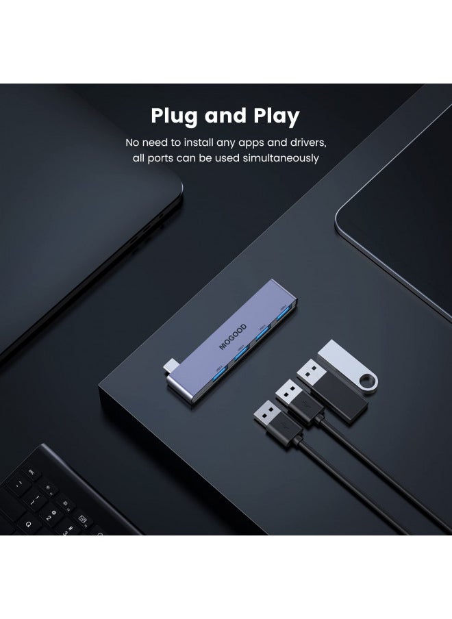 USB C to USB Hub 4 Ports,MOGOOD USB C to USB Hub Multiport Adapter,USB C Splitter with USB 3.0 Port,USB Type C Docking Station for MacBook Pro/Air2020/2019,Surface Pro and More