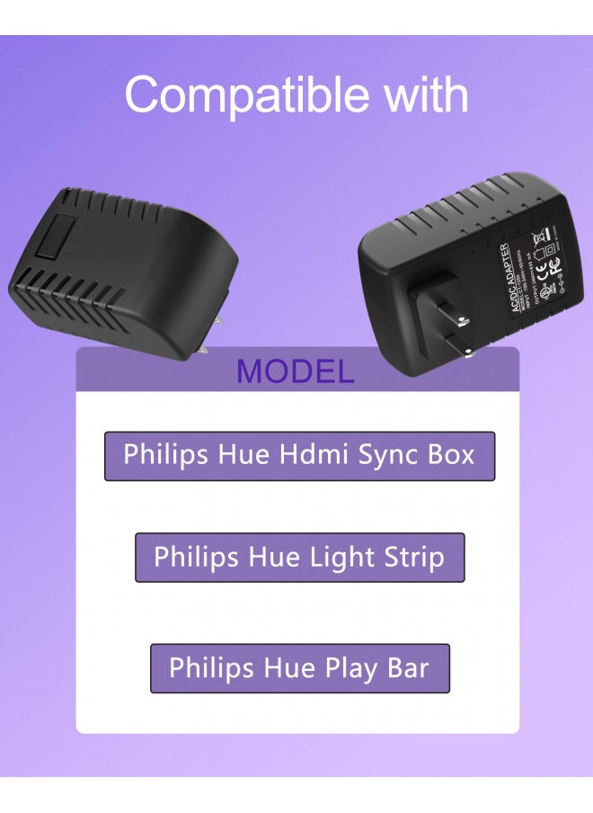 for Philips Hue Power Supply 24V DC Hue Plug for Philips Hue Play Bar Smart, Hue Light Strip Plus, Hue HDMI Sync Box, Light Bulb Accessory